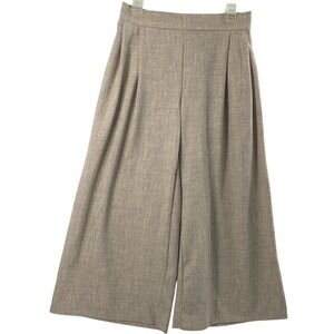 Wit & Wisdom Gaucho Pants Womens PS Heather Khaki Wide Leg Brown Tweed Petite